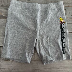 Marvel Spotted Zebra Heather Gray Graphic (Super Girl) Shorts